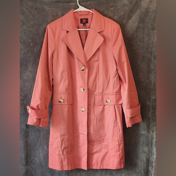 Gallery Women's Coral Trench Coat - Picture 2 of 10